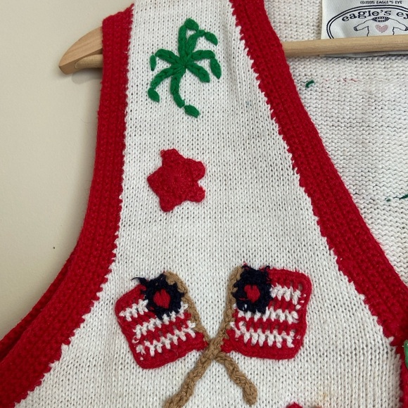Eagle's Eye Festive Watermelon Knit Vest Vintage 4th of July - Picture 3 of 10